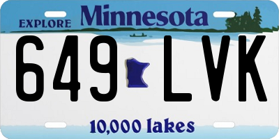 MN license plate 649LVK