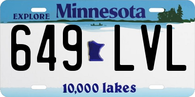MN license plate 649LVL