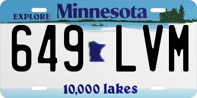MN license plate 649LVM