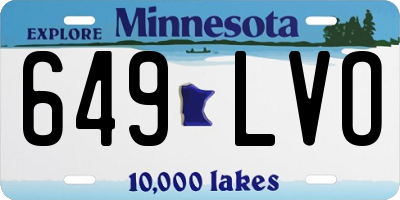 MN license plate 649LVO