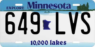 MN license plate 649LVS
