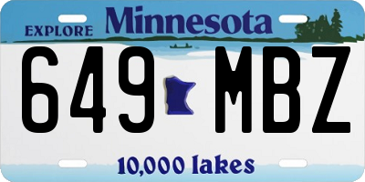 MN license plate 649MBZ