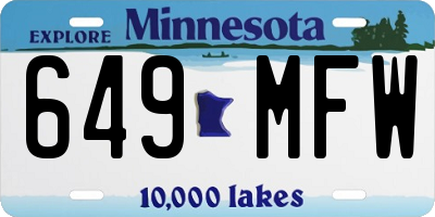 MN license plate 649MFW
