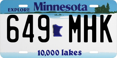 MN license plate 649MHK