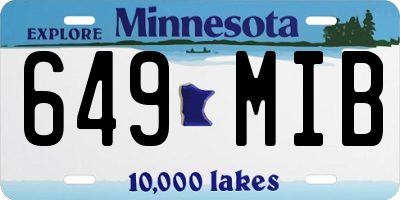 MN license plate 649MIB