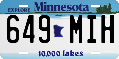 MN license plate 649MIH