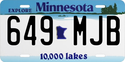 MN license plate 649MJB