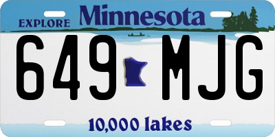 MN license plate 649MJG