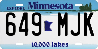 MN license plate 649MJK