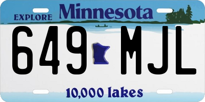 MN license plate 649MJL