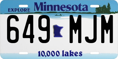 MN license plate 649MJM