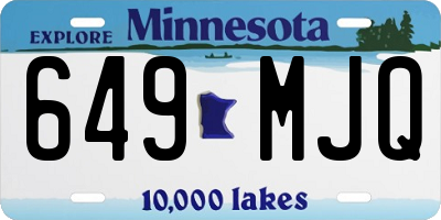MN license plate 649MJQ