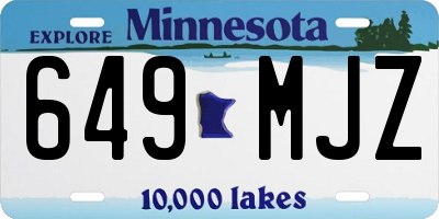 MN license plate 649MJZ