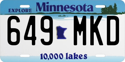 MN license plate 649MKD