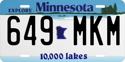 MN license plate 649MKM