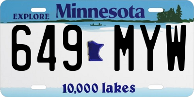 MN license plate 649MYW