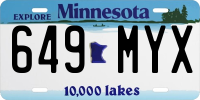 MN license plate 649MYX