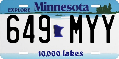 MN license plate 649MYY