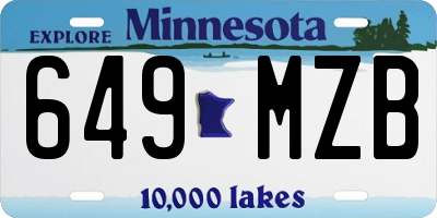 MN license plate 649MZB
