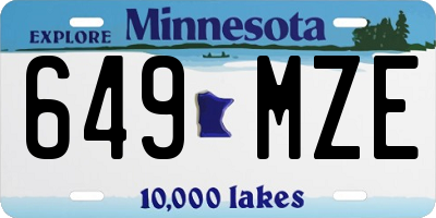 MN license plate 649MZE