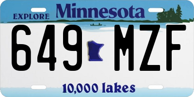 MN license plate 649MZF