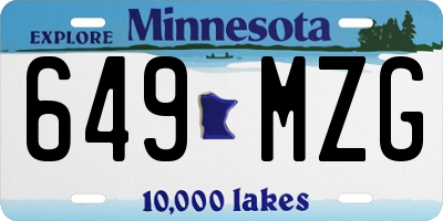 MN license plate 649MZG