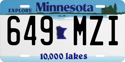 MN license plate 649MZI