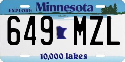 MN license plate 649MZL