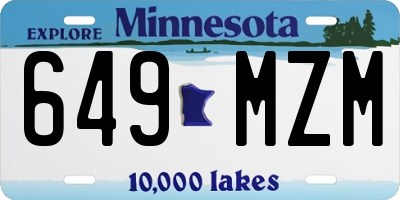 MN license plate 649MZM