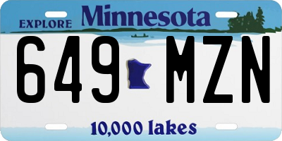 MN license plate 649MZN