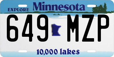 MN license plate 649MZP