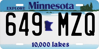 MN license plate 649MZQ