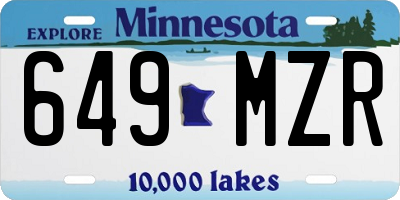 MN license plate 649MZR