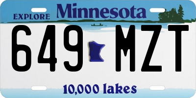 MN license plate 649MZT