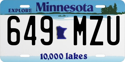 MN license plate 649MZU