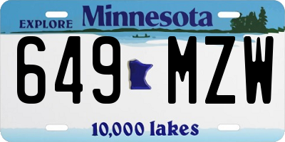 MN license plate 649MZW