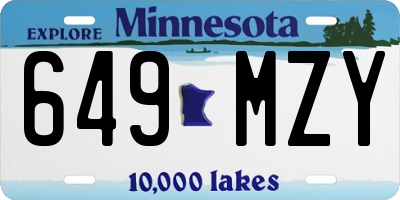 MN license plate 649MZY