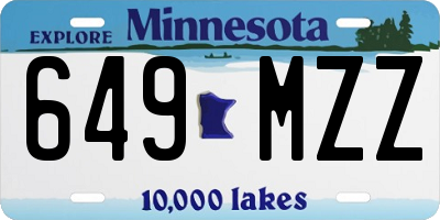 MN license plate 649MZZ
