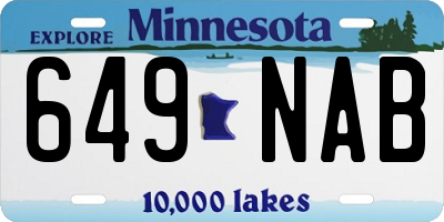 MN license plate 649NAB