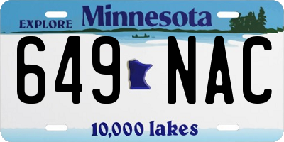 MN license plate 649NAC