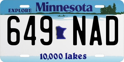 MN license plate 649NAD