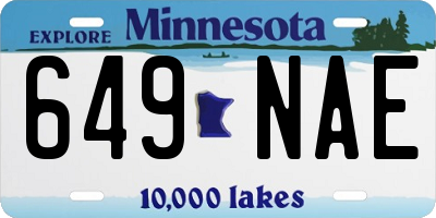 MN license plate 649NAE