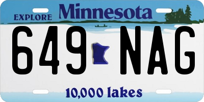 MN license plate 649NAG