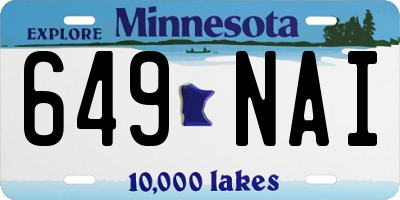 MN license plate 649NAI