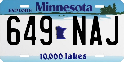 MN license plate 649NAJ
