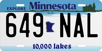 MN license plate 649NAL