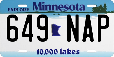 MN license plate 649NAP