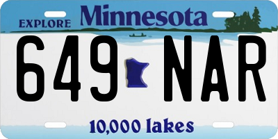 MN license plate 649NAR