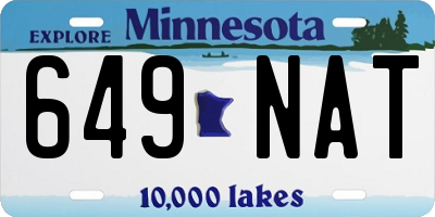 MN license plate 649NAT