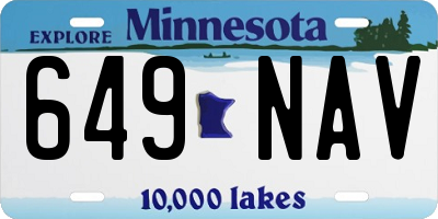 MN license plate 649NAV